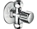 Eckventil Schell COMFORT 1/2" mit zwei 3/8" Abgängen chrom