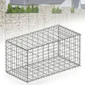 FLOORDIREKT Gabionenkorb Lenox - Verzinkter Stahlkorb - Ideal als Sichtschutz, Trennwand oder Deko - 100 x 50 x 50 cm