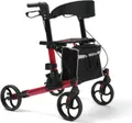 FabaCare Rollator Quava, Leichtgewichtrollator, faltbar, Rot
