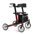 FabaCare Rollator Quava, Leichtgewichtrollator, faltbar, Rot, mit FabaCare Sicherheitsreflektoren