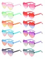 12er Set Gafas de Fiesta Partybrillen | Herzförmige & Bunte Sonnenbrillen | Ohne Rahmen & Hippie-Design | Perfekt für Karneval, Weihnachten, Stylische Accessoires für Kostümpartys (Farbverlauf)