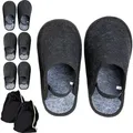 ONVAYA® Handwerkerpantoffel mit Gummiband im Beutel | 4 Stück L-XL | ABS-Sohle | Museumpantoffel | Überschuh | Gästepantoffel | Schlosspantoffe...