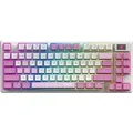 MSI FORGE GK600 TKL WIRELESS VIOLET, Kabellos, USB + Bluetooth, Mechanischer Switch, QWERTY, RGB-LED, Pink, Violett, Weiß - Rosa/Violett/Weiß