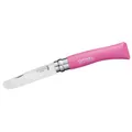 Opinel No 07 Kindermesser mit Rundspitze und Virobloc, Pink