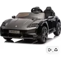 Porsche Taycan Turbo S Kinder Elektroauto 24V (2-Sitzer, 2–6 Jahre) – Offiziell Lizenziert, mit Fernbedienung, EVA-Reifen & LED – Schwarz - Schwarz