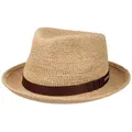 Stetson Strohhut Fedora Raffia Crochet beige 55/S