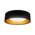 B.K.Licht - LED Deckenlampe mit Lampenschirm aus Stoff, neutralweiß, 18 Watt, 2200 Lumen, LED Deckenleuchte, Lampe, Wohnzimmerlampe, Schlafzimmerlampe, Küchenlampe, 40x11 cm, Schwarz-Gold