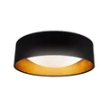 LED Deckenlampe Textilschirm Stoff Deckenleuchte 18W Schwarz Gold Schlafzimmer