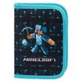 Baagl Minecraft Federmäppchen für Jungen und Mädchen, Schule Mäppchen, Federmappe, Federtasche für Teenager, Kinder Etui (Minecraft Blue Axe)