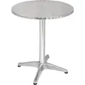 Bolero Runder Bistrotisch Edelstahl, 1 Bein 60Cm - Silber