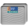 Bestlivings Schuhabtropfschale (2er Pack - Hellgrau) Schuhablage (50x38x2,5cm) wasserdichte Schuhwanne - Aptropfunterlage für schmutzige und nasse Schuhe, Schuhmatte für Haus Garten