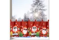 heimtexland Scheibengardine Weihnachten Deko Gardine Bistro Weihnachtsgardine (1 St), Schlaufen, blickdicht, Satin, 45x120 cm I Stickerei Bordüre rot I Fensterdeko Rock Santa