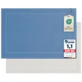 Komfortec 2er Badvorleger aus 100% Baumwolle, 800 GSM, Waschbar, Badematte, Badteppich, Saugfähig, Frottee, 50x80 cm, Weiß/Hellblau