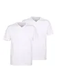 Ceceba Herren T-Shirts, 2er Pack - Konvex, V-Ausschnitt, Kurzarm, Baumwolle, Uni Weiß XXL