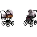 Babylux® Classic Exclusive | 2in1 Kinderwagen Set | Maroon Flowers | Kombikinderwagen | Kinderwa