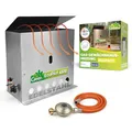 Bio Green Gas-gewächshausheizung EcoPilot, 4500 Watt, Silber, Thermostat-Regelbereich: 0° – 20° C, Edelstahl, Outdoor, Gas, 38x17x40 cm, für Gewächshäuser bis 22m², Bodenmontage