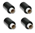(EUR 0,02 / m) 4 Rollen Mini Stretchfolie / 100mm x 150m / 23my / Farbe: schwarz