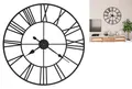 XXL Wanduhr 80 cm Antik Mit Quarzwerk Retrouhr Wohnzimmer Metall Uhr Schwarz