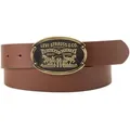 Levi's® Ledergürtel Billy Plaque Belt mit markanter Koppelschließe braun 90