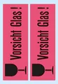 HERMA 5739 Hinweisetiketten Vorsicht Glas 39x118 mm leuchtrot 100 St.