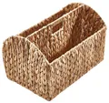 Kobolo Zeitungsständer aus Wasserhyazinthe, 2 Fächer, 43x28x28 cm, Zeitschriftenkorb, Magazinständer, Wohnzimmer, Büro