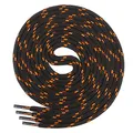 Di Ficchiano Schnürsenkel rund Ø 4,5 mm – 1 Paar – reißfest, abriebfest, wetterbeständig – für Wander-, Trekking-, Boots & Stiefel - Farbe: schwarz neonorange 190cm
