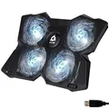KLIM Wind Laptop Kühler - Mehr als 500 000 verkaufte Einheiten - NEU 2024 - Laptop Cooling Pad - USB Powered - Stabil und leise - 4 Lüfter - Laptop Cooler Für PC, Mac, Xbox, PS4-15-17 Zoll - Weiß
