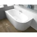 BADLAND Eckbadewanne Rechteck Badewanne Avita LINKS 180x80 mit Acrylschürze, Füßen und Ablaufgarnitur GRATIS - Weiß