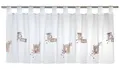 ELBERSDRUCKE Scheibengardine Bistrogardine mit Schlaufen Cafe weiß-braun 48 x 140 cm (1 St), Schlaufen, transparent, Polyester, transparent, Cafe-Motive, modern, bestickt, Sichtschutz