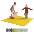 Ehrenkind Spielmatte Krabbelmatte Rutschfest, Made in Germany (Krabbeldecke für Baby, Hochwertige Krabbelmatte Baby), Spielmatte Baby, Rutschfeste Spielunterlage gelb 100 cm x 180 cm
