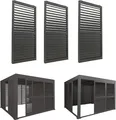 3er-Set Aluminium Schiebetür für Pergola MCW-L46, Terrassenüberdachung, Lamellenpaneel Modul, 206x272cm anthrazit