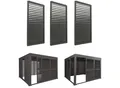 3er-Set Aluminium Schiebetür für Pergola MCW-L46, Terrassenüberdachung, Lamellenpaneel Modul, 206x272cm ~ anthrazit