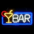 BAR blau gelb weiß Neonlicht LED Neon Schild USB Licht Lampe Reklame Leuchte Party Nachtlicht Wand Dekoration Hintergrund Beleuchtung Deko Wandleuchte Disko BAR Deko Laden Schaufenster Kiosk Club