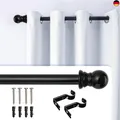 Gardinenstange, 76-122CM Gardinenstange für Fenster mit Rundem Endstück Einzel m