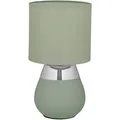 Relaxdays Tischlampe Eisen Grün Stoffschirm 32 cm x 18 cm 0,6 kg