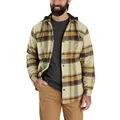 Carhartt Herren Übergangsjacke Flannel Sherpa-Lined Hooded, Farbe:dark brown, Größe:M