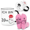 Bingtoo Geschenkset zum 40. Geburtstag für Frauen, Becher & Socken für Frauen, Lustige Geschenke für Freundin Mutter Gattin Schwestern Freunde Kolleginnen, 40 Geburtstag Frau Deko (40 Jahre)