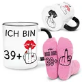 Geschenkset zum 40. Geburtstag für Frauen, Becher & Socken für Frauen, Lustig...