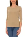 Alkato Damen Shirt 3/4 Arm mit Rundhals, Farbe: Dunkelbeige, Größe: M