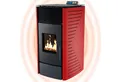 NEMAXX Pelletofen P12 Rot 13,6 kW  bis 120 m³ Start-Reinig. & mech. Wartungs-Reinigung, (ECO-Modus,Wochenprogramm,Fernbedienung,WiFi-Ready (optional),Timer), Multifunktionsdisplay, Vakuum- & Überhitzungsschutz, Auto-Pelletzufuhr