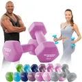 Miweba Sports Neopren Hantelset | 𝐏𝐫𝐨𝐟𝐢 Hantel - Hexagon Hanteln Set - Kurzhanteln - Kurzhantel Set - Gymnastikhanteln - Hantel Set - Dumbbell - 0,5-10 Kg (2X 4.0 kg, Pink)