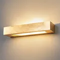 Lindby Gips Wandlampe in Gold, Up- and Downlight Effekt, Wandleuchte Gips 2 flam