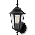 Lumiled Außenwandleuchte Vintage 230V Wandlampe Außenlampe Klassisch Wandleuchte Aluminium Schwarz Glas IP44 Wasserdicht für alle E27 Leuchtmittel Outdoor Außen Garten Retro Gartenlampe