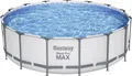 Bestway Steel Pro MAX Frame Pool Komplett-Set mit Filterpumpe Ø 457 x 122 cm, lichtgrau, rund