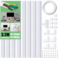 Kabelkanal selbstklebend Kabelschacht PVC 8 Stück 30x17mm weiß für Wand TV Büro