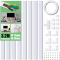 kabelkanal selbstklebend, 3.2 Meter Gesamtlänge 8 Stück - 30x17mm Weißer PVC ...