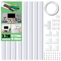 Kabelkanal Selbstklebend 3,2 Meter 8 Stück Weiß PVC Kabelschacht Wand