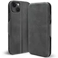 CoolGadget Klapphülle für iPhone 13, PU Leder, Kartenfach, Magnetverschluss, Standfunktion, Rundumschutz - Grau