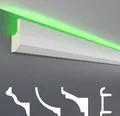 HEXIM LED Stuckleisten Muster - Indirekte Beleuchtung mit Deckenleisten aus PU, leicht & lichtundurchlässig- (20cm LED-7) Stuckprofil Profil