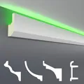 HEXIM LED Stuckleisten Muster - Indirekte Beleuchtung mit Deckenleisten aus PU, leicht & lichtundurchlässig- (20cm LED-7) Stuckprofil Profil